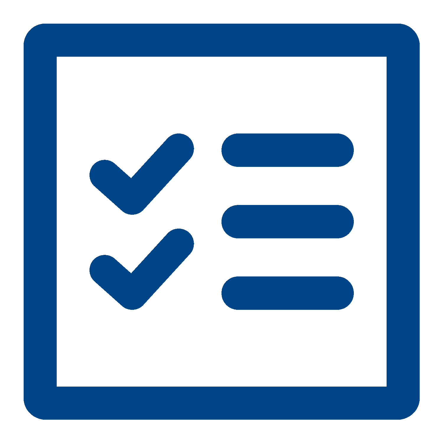 Icoontje checklist blauw