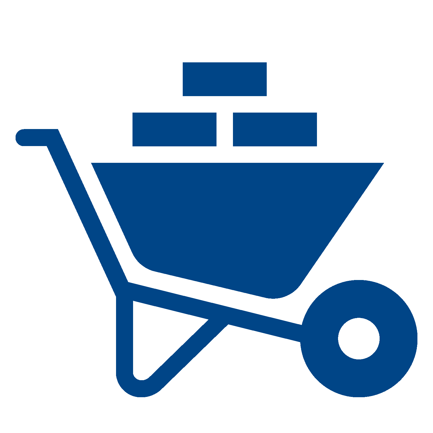 Icoontje kruiwagen blauw