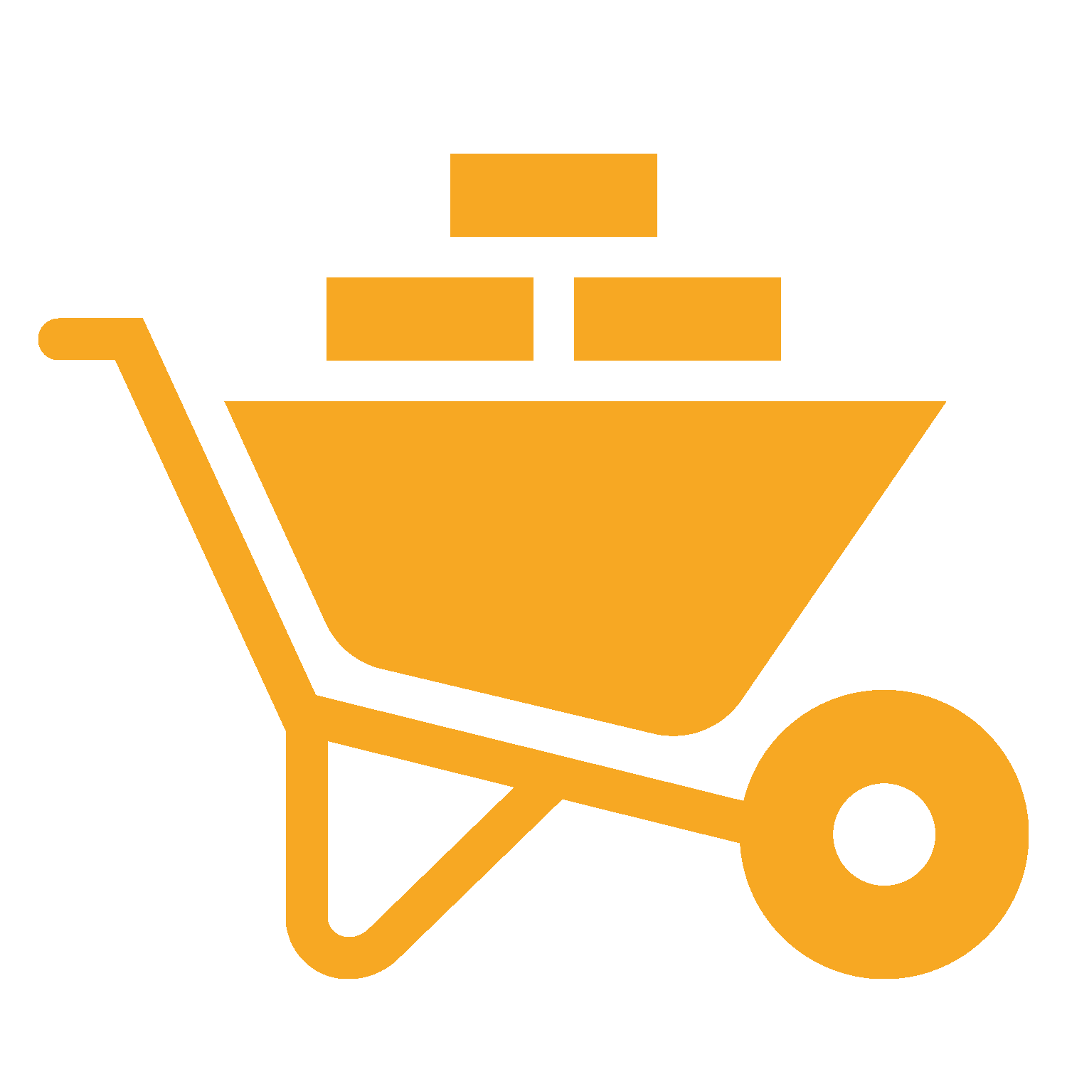 Icoontje kruiwagen oranje