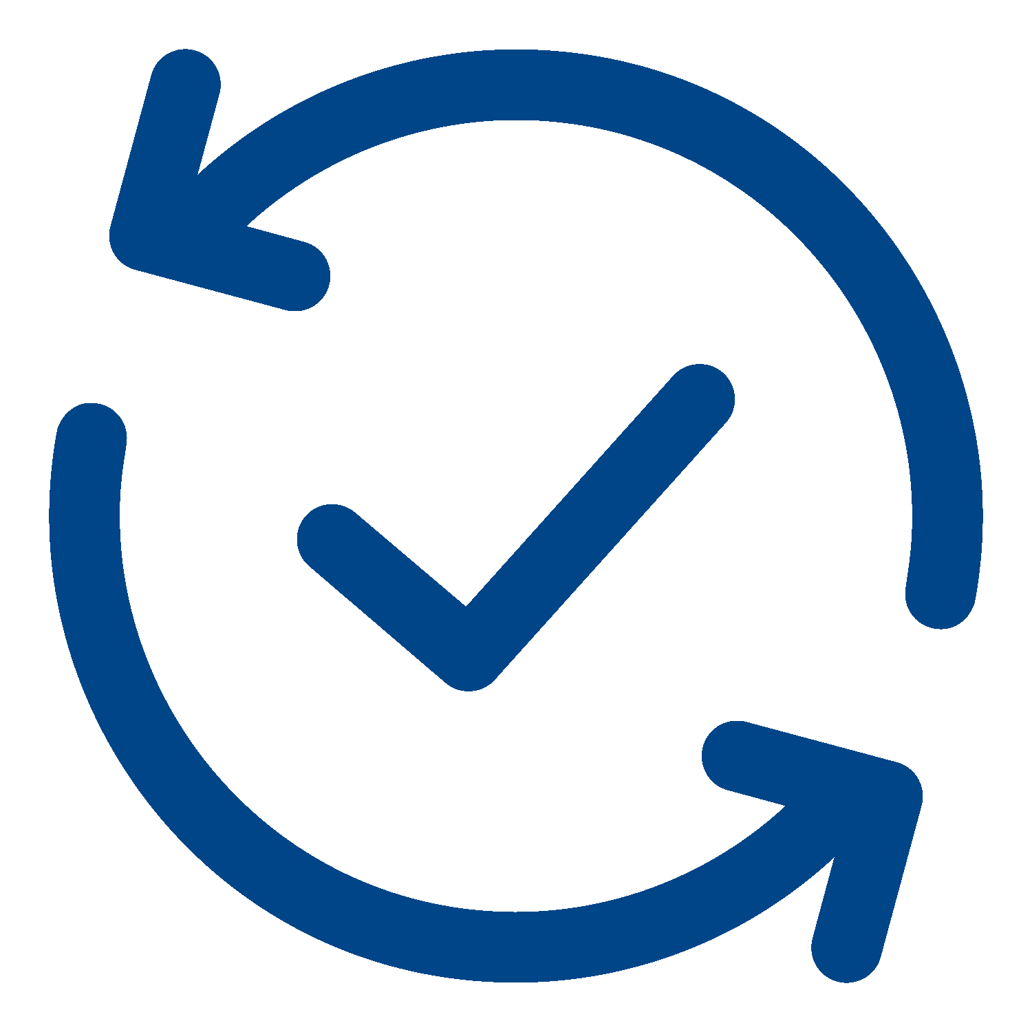 Icoontje pijl vink blauw