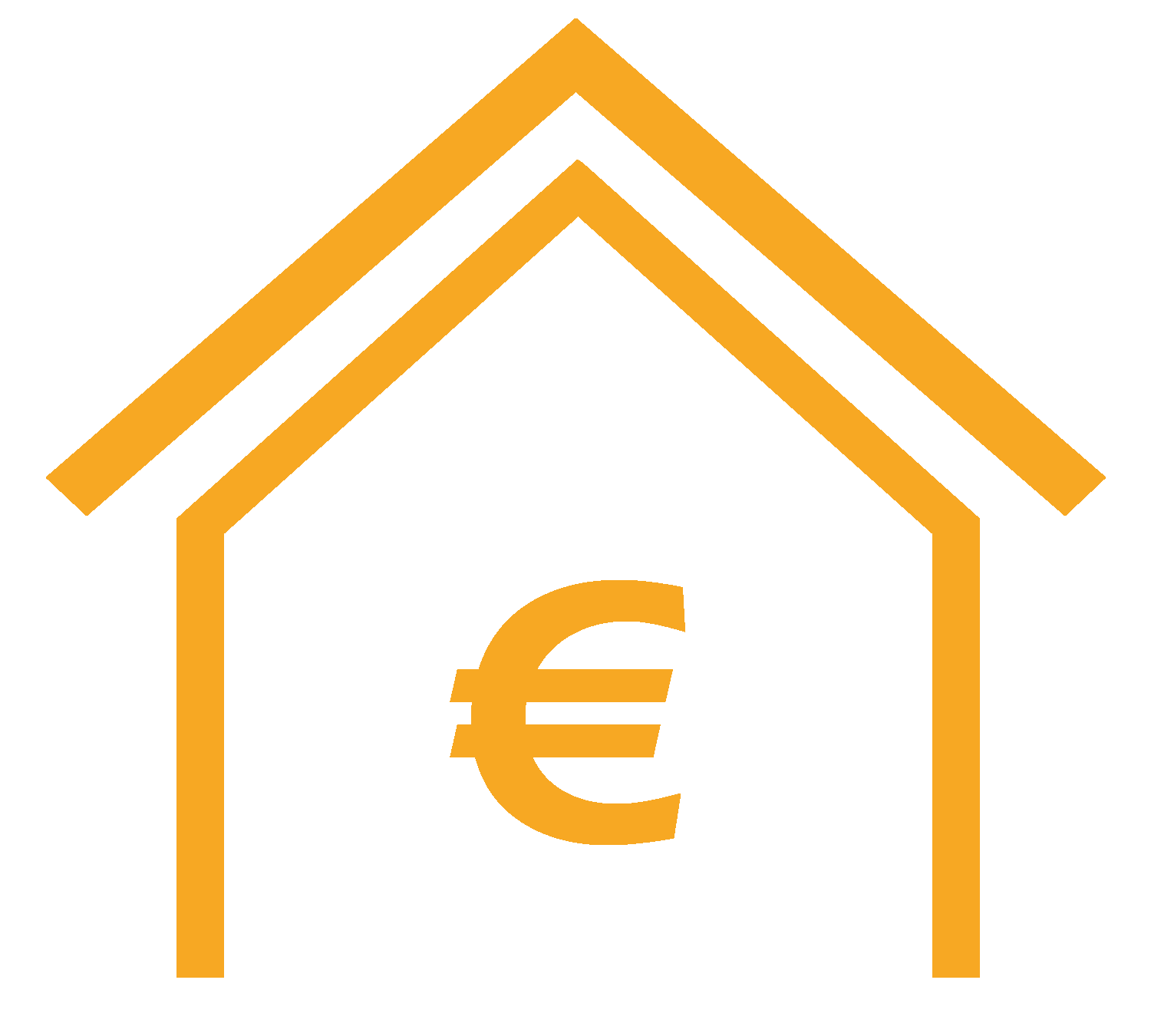 Icoontje betaalbare woning oranje