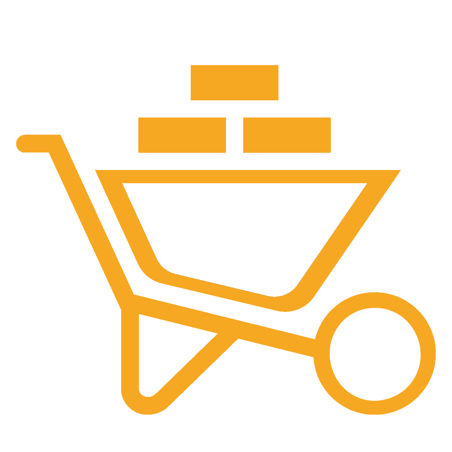 Icoontje kruiwagen oranje